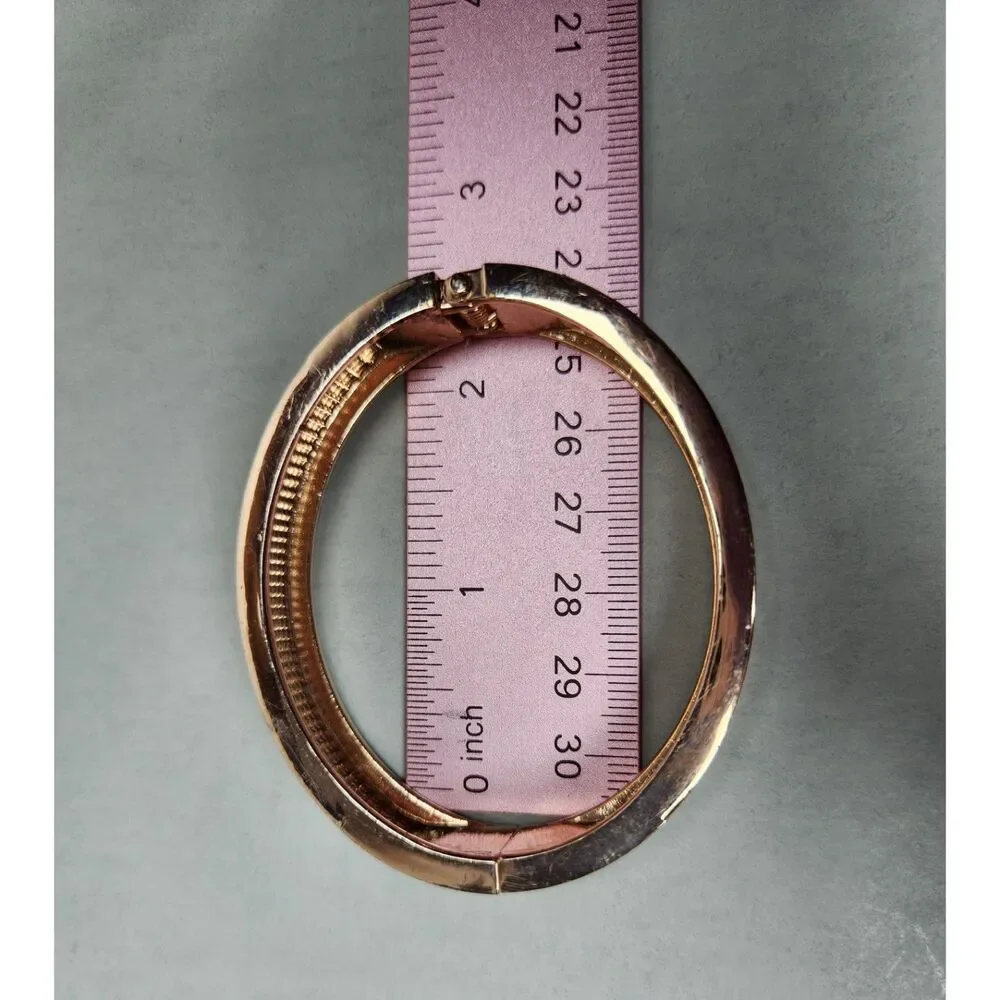 Rose Gold Tone Pave Rhinestone Clamper Bracelet ½